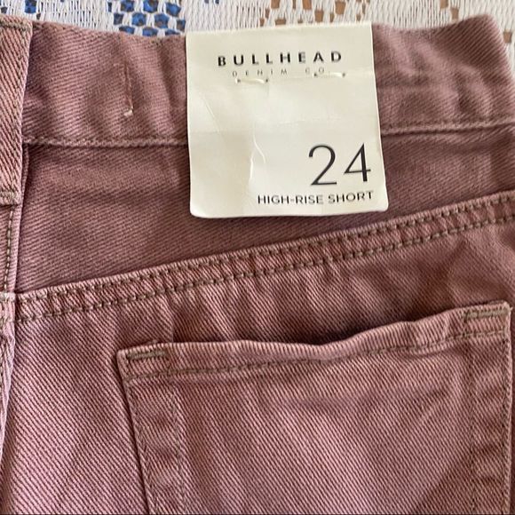 Bullhead Denim Co. • Dusty Rose Exposed Button High Rise Cutoff Shorts - Picture 11 of 13